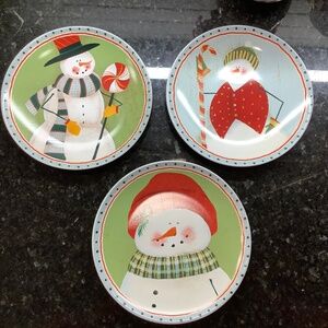 Oneida Frosty Folks Plates - set of 3